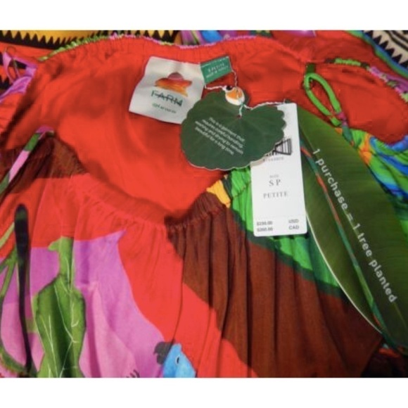 Farm Rio Anthropologie Palila Empire Waist Fringe Colorful Tropical Dress - Picture 4 of 10